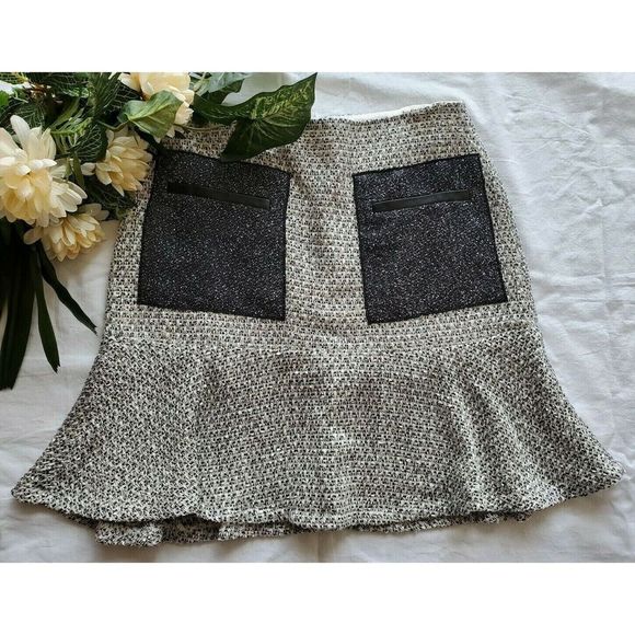 NWT Ann Taylor Skirt SZ 2 White Peplum Short Business Career - Picture 1 of 7